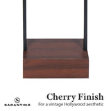 Sarantino Wood Floor Lamp in Cherry Finish