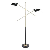 Sarantino Adjustable Two Light Lamp Black and Gold Finish