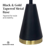 Sarantino Metal Table Lamp in Black and Gold