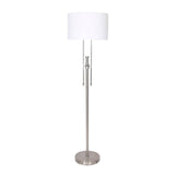 Sarantino Brushed Nickel Height-Adjustable Metal Floor Lamp