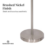 Sarantino Brushed Nickel Height-Adjustable Metal Floor Lamp