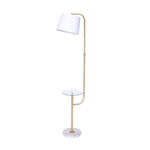 Sarantino Glass End Brass Finish Table Top Floor Lamp