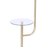 Sarantino Glass End Brass Finish Table Top Floor Lamp