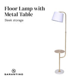 Sarantino Marble & Metal End Table Top Floor Lamp