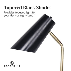 Sarantino Electric Reading Light Table Lamp Brass Finish - Black