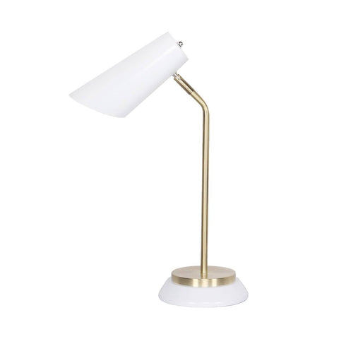 Sarantino Electric Reading Light Table Lamp Brass Finish - White