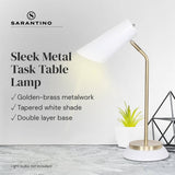 Sarantino Electric Reading Light Table Lamp Brass Finish - White