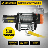 Novawinch 12v Electric Winch 2041kg 4500lbs