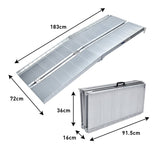 Rigg Aluminium Portable Non-slip Wheelchair Ramp 6ft - Silver