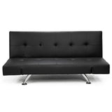 Sarantino Brooklyn Sofa Bed Faux Leather Lounge Couch Futon Furniture Adjustable Suite Bk