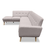 Sarantino Faux Linen Corner Sofa Lounge L-shaped Chaise Light Grey