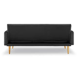 Sarantino 3 Seater Modular Linen Fabric Sofa Bed Couch - Black