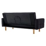 Sarantino 3-Seater Fabric Sofa Bed Futon - Black