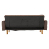 Sarantino 3-Seater Fabric Sofa Bed Futon - Brown