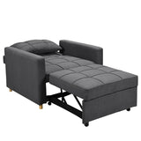 Sarantino Suri 3-in-1 Convertible Lounge Chair Bed - Dark Grey