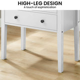 Sarantino Sven Bedside Table Night Stand - White