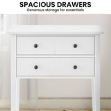 Sarantino Sven Bedside Table Night Stand - White