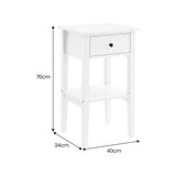 Sarantino Rue Bedside Table - White