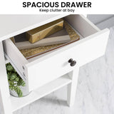 Sarantino Rue Bedside Table - White