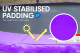 Kahuna 8ft Trampoline Free Ladder Spring Mat Net Safety Pad Cover Round Enclosure Purple