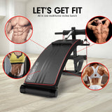 Powertrain Incline Sit-Up Bench with Resistance Bands and Rowing Bar