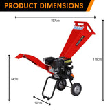 Ducar 7hp Wood Chipper Shredder Mulcher Grinder Petrol Red