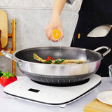 304 Stainless Steel 34cm Non-Stick Stir Fry Cooking Kitchen Wok Pan with Lid Honeycomb Double Sided