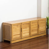 Bamboo Bench Seat Shoe Rack Shoe Bench Storage Bench 132cm