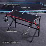 Gaming Desk Desktop PC Computer Desks Desktop Racing Table Office Laptop Home K-Shaped Legs Black