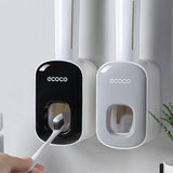 Ecoco Wall mount auto ands Free Toothpaste Dispenser Automatic Toothpaste Squeezer Bathroom Toothpaste Holder