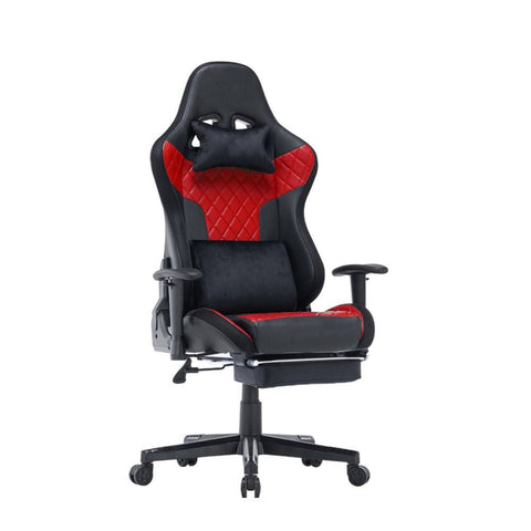 7 RGB Lights Bluetooth Speaker Gaming Chair Ergonomic Racing chair 165° Reclining Gaming Seat 4D Armrest Footrest Black Red