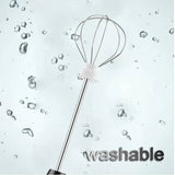 USB Charging Electric Egg Beater Milk Frother Handheld Drink Coffee Foamer Pink with 2 Stainless Steel Whisks