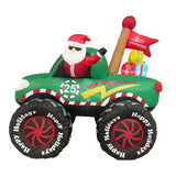 PREORDER Radiant Christmas Lights Monster Truck Gift Flag Xmas Inflatable Santa 1.8m Height