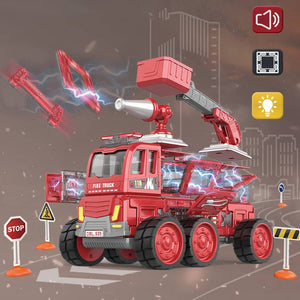 PREORDER DanBaoLe Magnetic Fire Truck DIY Assembly Eneineering Vehicle with Music Lights Red Christmas Gift