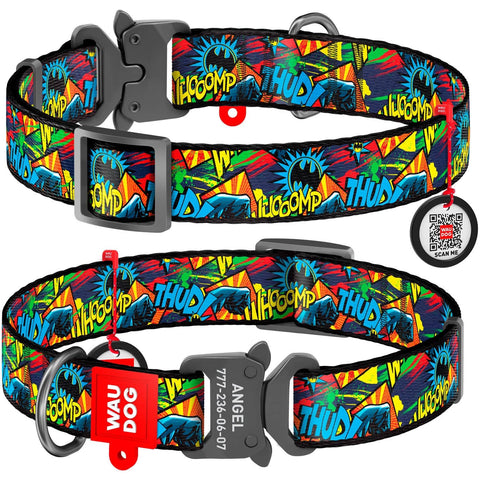 Collar Company Dog Collar Nylon - Printed with - BATMAN BRIGH 23-35CM