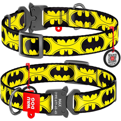 Collar Company Dog Collar Nylon - Printed with - BATMAN LOGO 24-40CM