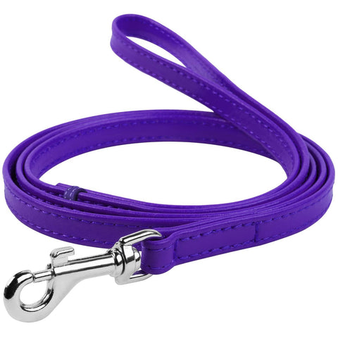 Waudog Leather Flat Clip Leash W9MM - L122CM PURPLE