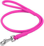 Waudog Leather Round Clip Leash W6MM - L183CM PINK