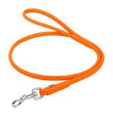 Waudog Leather Round Clip Leash W10MM- L183CM ORANGE