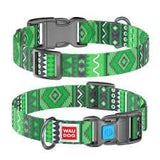 Collar Company Dog Collar Nylon - Printed with - ETNO GREEN 35-58CM