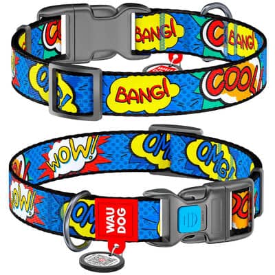 Collar Company Dog Collar Nylon - Printed with - WOW 35-58CM