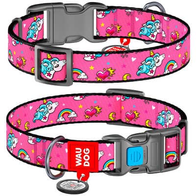 Collar Company Dog Collar Nylon - Printed with - UNICORNS 23-35CM