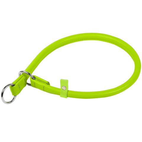 Waudog Leather Slip Dog Collar 40CM GREEN