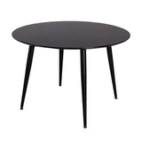 Round Dining Table Minimalist Marble Effect Black