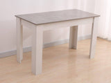 Dining Table Rectangular Wooden 120M-Grey & White