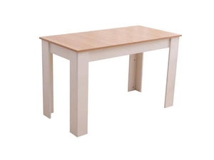 Dining Table Rectangular Wooden 120M-Wood & White