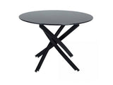 Round Marble-Effect Table - Black