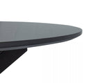 Round Marble-Effect Table - Black