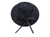 Round Marble-Effect Table - Black