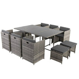 Bali 11 Piece Outdoor Dining Set - Grey